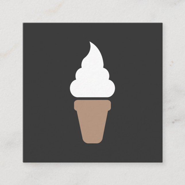 Ice Cream Swirl Icon grått Fyrkantigt Visitkort (Framsida)