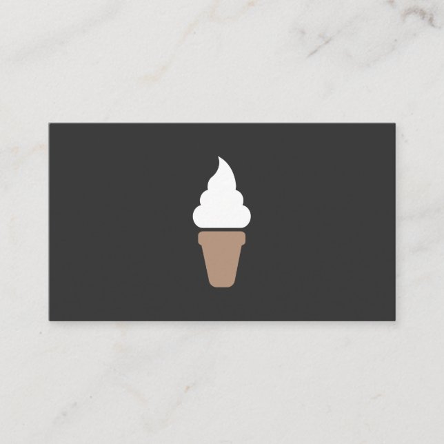 Ice Cream Swirl Icon grått Visitkort (Framsida)