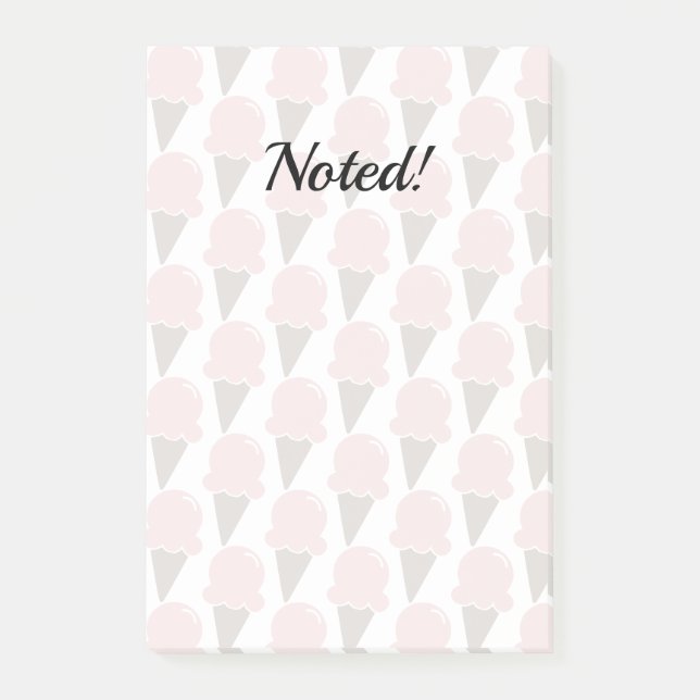 Ice Cream Swirls Strawberry rosa Post-it Block (Framsida)