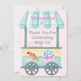 Ice Cream Thank You Card, Samantha Birthday Thank  Tack Kort