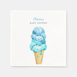 Ice Cream Theme Boy Baby Shower Pappersservett
