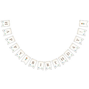 Ice Cream Theme Födelsedagsfest Bunting Flaggor