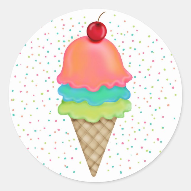 Ice Cream Treats Runt Klistermärke (Framsida)