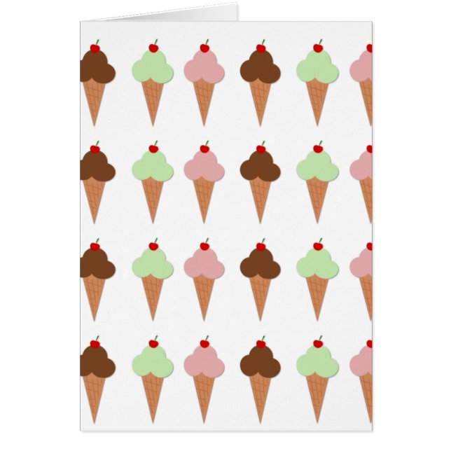 Ice Cream Trio Hälsningskort (Framsidan)