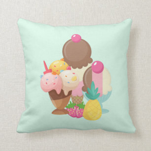 Ice Cream Trio Neopolitan Flavor Kudde