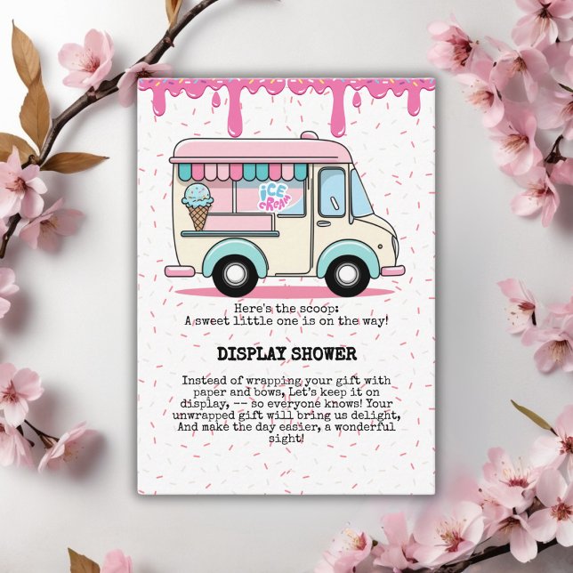 Ice Cream Truck Scoop Sprinkles Baby Shower Tilläggskort (Skapare uppladdad)
