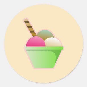 Ice Cream Tub Runt Klistermärke
