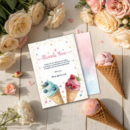 Ice Cream Twillingars Boy and Girl Coola Birday Tack Kort