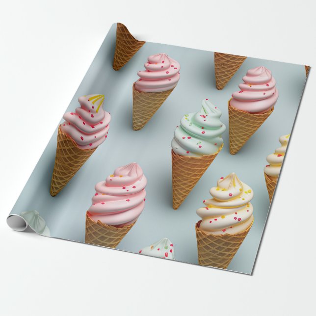 Ice Cream Twist Cones Presentpapper (Utrullad)