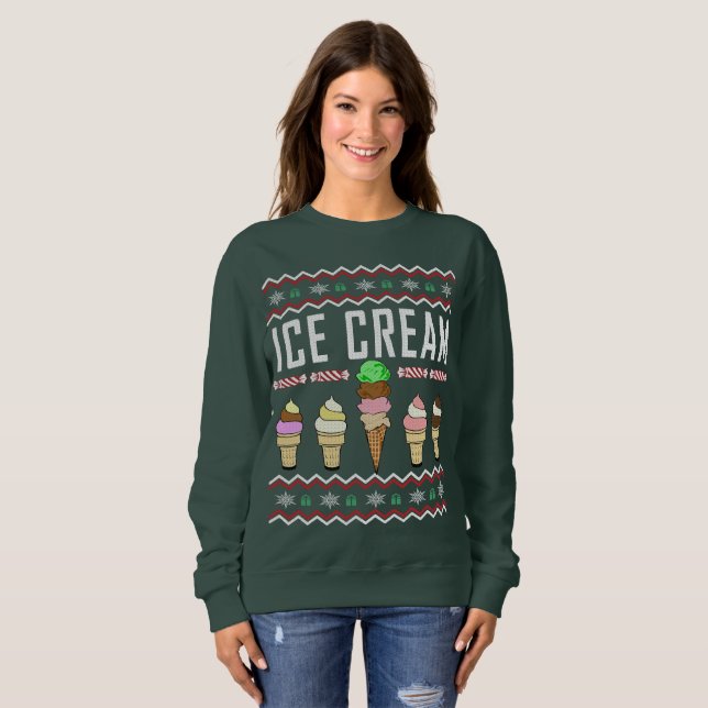 Ice Cream Ugly jul Sweater Tee (Hel framsida)