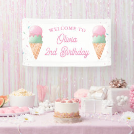 Ice Cream Välkommen Birthday Banner