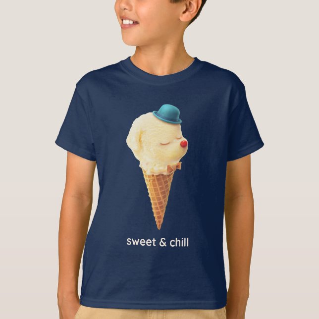 Ice Cream Valp – Söt & Lugn T Shirt (Framsida)