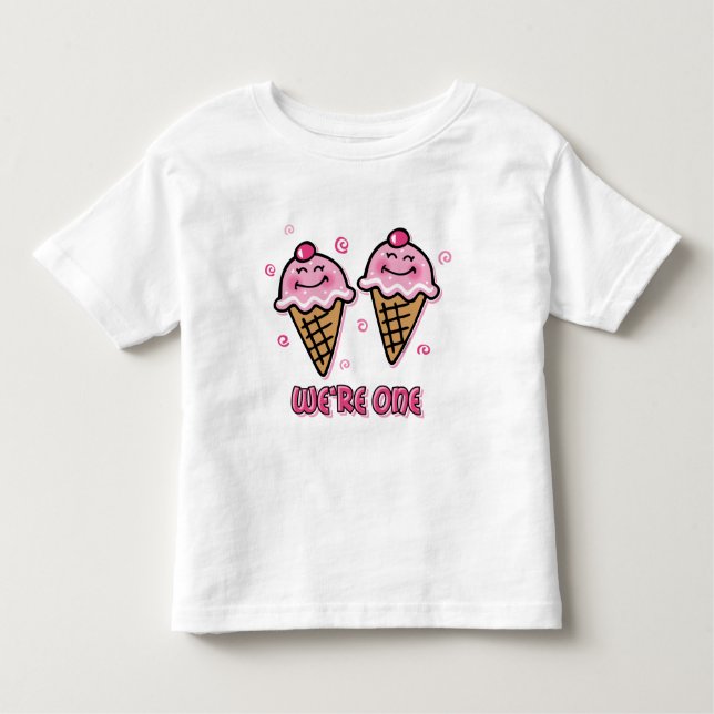 Ice Cream Vi är en Twin Girls Tee Shirt (Framsida)