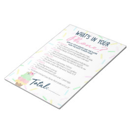 Ice Cream What's in your Mobilare Baby Shower Game Anteckningsblock