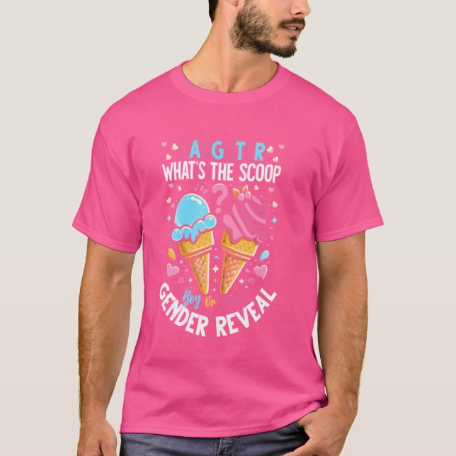 Ice Cream Whthe Scoop Gender Reveal Dotter T Shirt (Framsida)