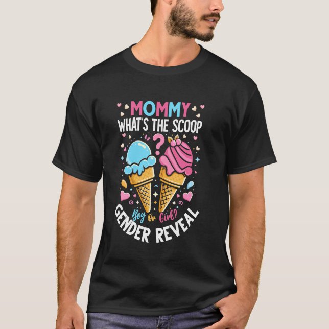 Ice Cream Whthe Scoop Gender Reveal Mamma T Shirt (Framsida)