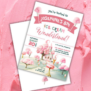 Ice Cream Wonderland Party Inbjudningar
