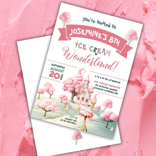 Ice Cream Wonderland Party Inbjudningar (Skapare uppladdad)