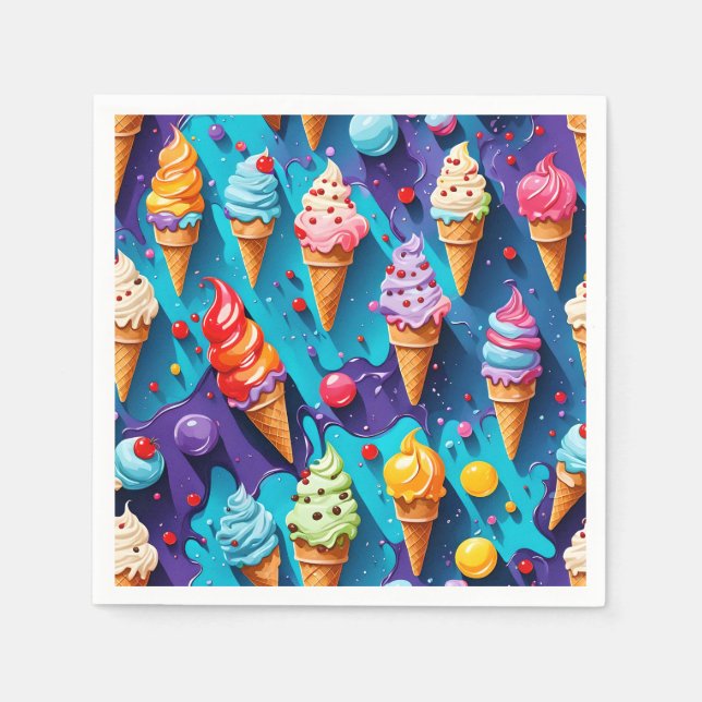Ice Creams Colorful Art Pappersservett (Framsidan)