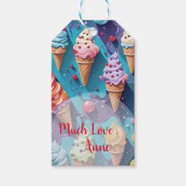 Ice Creams Colorful Art Presentetikett