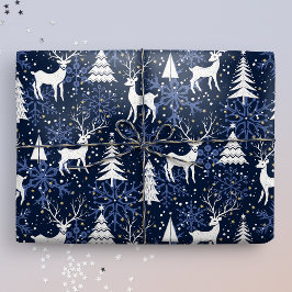 Ice Crystal jul Hjort Cobalt Blue Presentpapper
