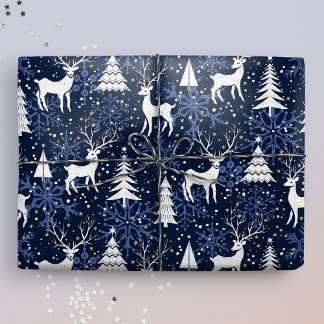 Ice Crystal jul Hjort Cobalt Blue Presentpapper