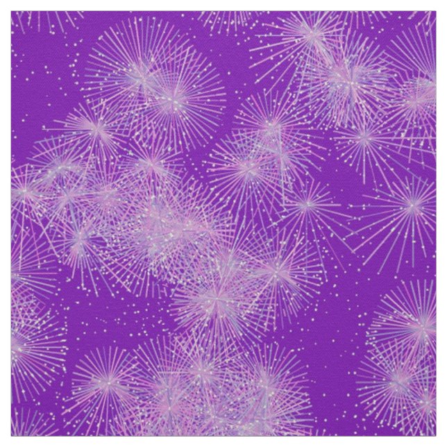 Ice Crystal Starbursts, Lila Background Tyg (Provkarta)