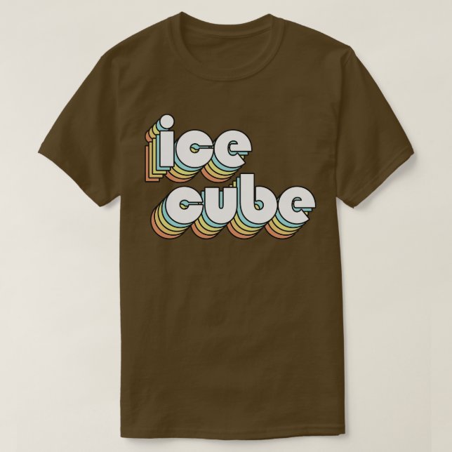 Ice Cube Retro Rainbow Typography Faded Stil T Shirt (Design framsida)