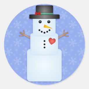 Ice Cube Snögubbe Helgdag Stickers Runt Klistermärke