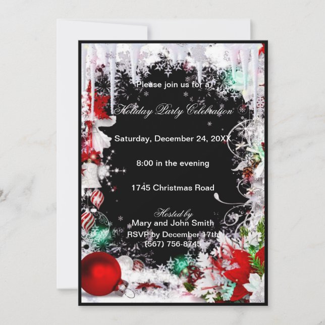 Ice Cycles Snö-inbjudan till julfest Inbjudningar (Framsida)