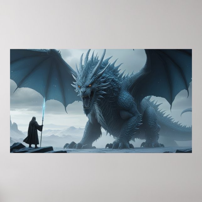 Ice Dragon and Thie Wizard. Möte Frostbett Poster (Framsidan)