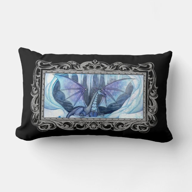 Ice Dragon Fantasy Art Dekorativ kudde (Framsida)