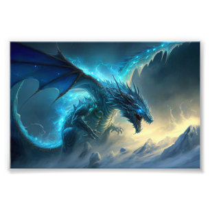 Ice Dragon, Fantasy Art, Dragons, Sci-Fi Fototryck