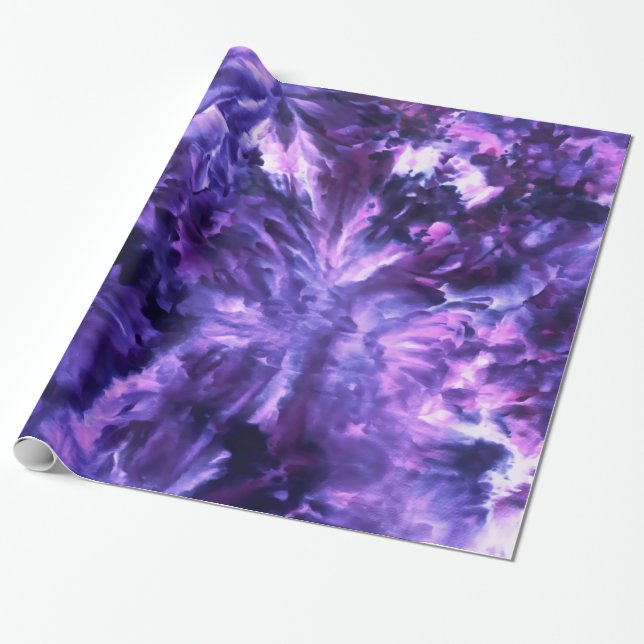 Ice Dyed Lila Heart Lilac Presentpapper (Utrullad)