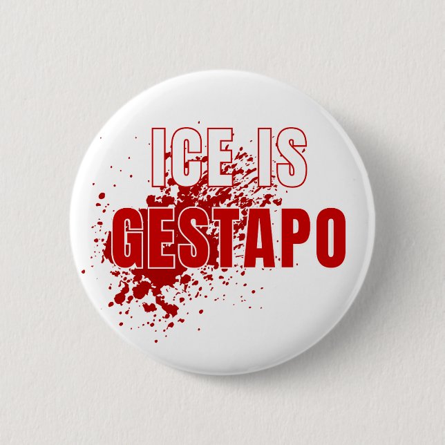 ICE Equals Gestapo Anti Trump Knapp (Framsida)