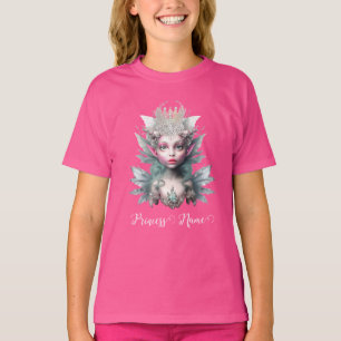 Ice fairy princess glitter rhinestone krona rosa t shirt