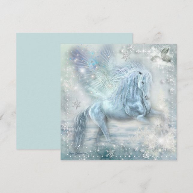 Ice Fantasy Pegasus Flat Card (Fram/baksida)