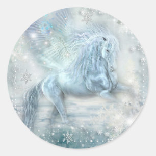 Ice Fantasy Pegasus Runt Klistermärke