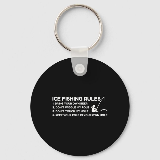 Ice Fishing Rules Funny  Nyckelring (Framsida)