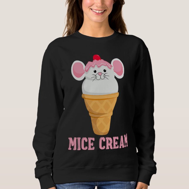 Ice Food Sundae Mouse  Mice Cream Foodie T Shirt (Framsida)