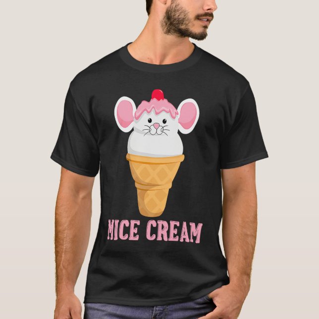 Ice Food Sundae Mouse  Mice Cream Foodie T Shirt (Framsida)