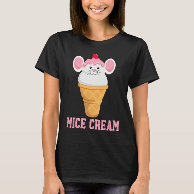 Ice Food Sundae Mouse  Mice Cream Foodie T Shirt (Framsida)