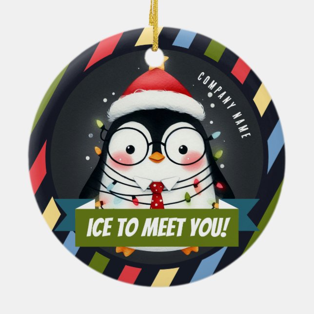 Ice för att träffa dig! Temp - Office-jul Julgransprydnad Keramik (Baksidan)