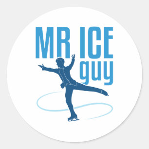 Ice Guy Figur Skating Manar Boys Skater Runt Klistermärke