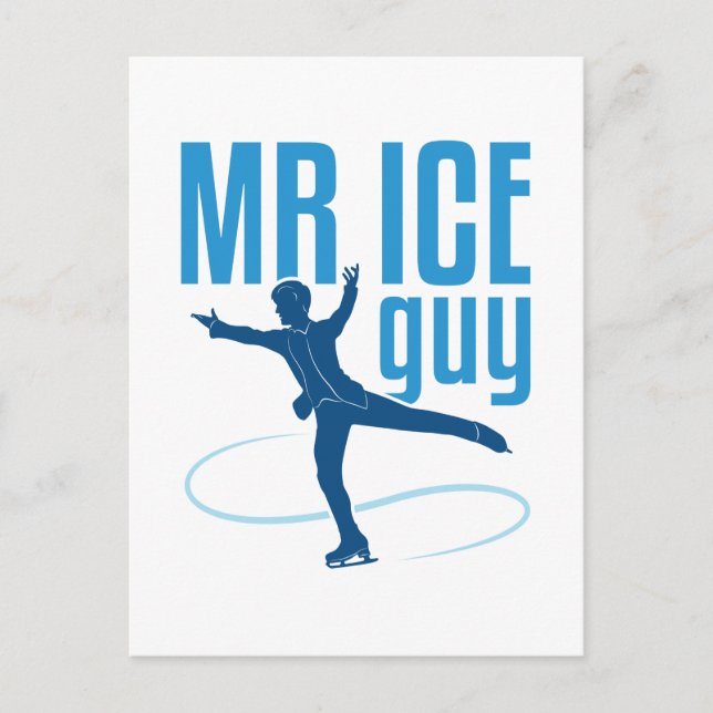 Ice Guy Figur Skating Manar Boys Skater Vykort (Framsida)