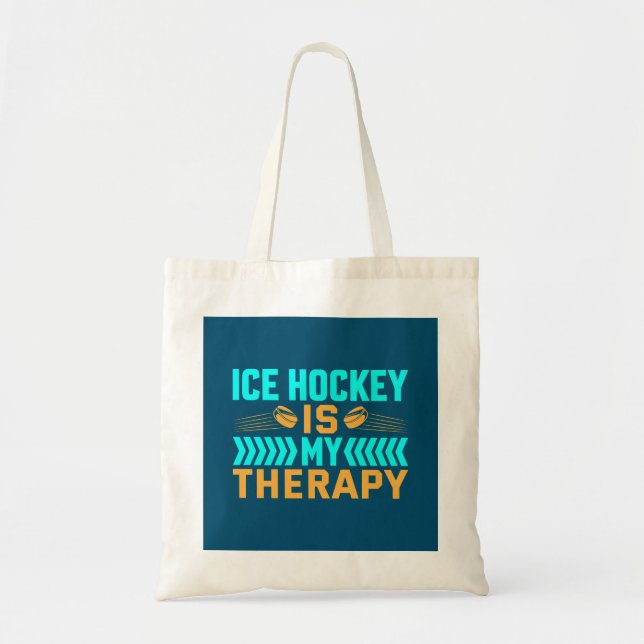 Ice Hockey är min terapi Tygkasse (Framsidan)