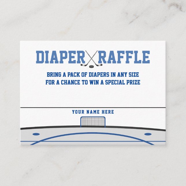 Ice Hockey Baby Shower Diaper Raffle Tilläggskort (Framsida)