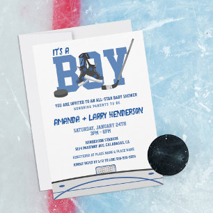 Ice Hockey Baby Shower Inbjudningar