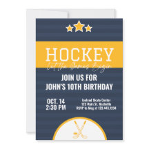 Ice Hockey Birthday Blue Gult Rand