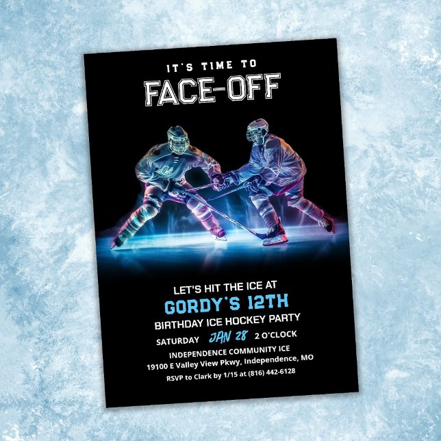 Ice Hockey Birthday-inbjudan Inbjudningar (Skapare uppladdad)